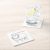 Sheep With Holly Kartonnen Onderzetters (Insitu)