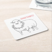 Sheep With Holly Kartonnen Onderzetters (Schuin)