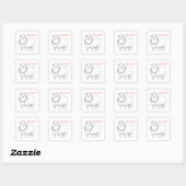 Sheep With Holly Vierkante Sticker (Vel)
