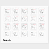 Sheep With Holly Vierkante Sticker (Vel)