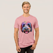 Sheepadodle blij regenboog glimlach Tri-Blend shirt (Voorkant volledig)