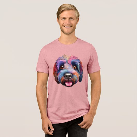 Sheepadodle blij regenboog glimlach Tri-Blend shirt (Voorkant volledig)