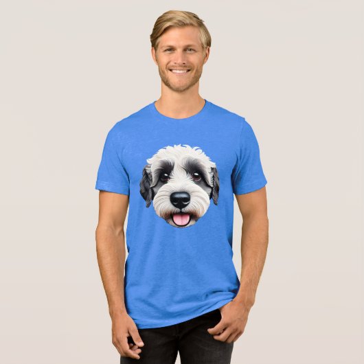 Sheepadoodle blij gezicht BW-2 Tri-Blend Shirt (Voorkant volledig)