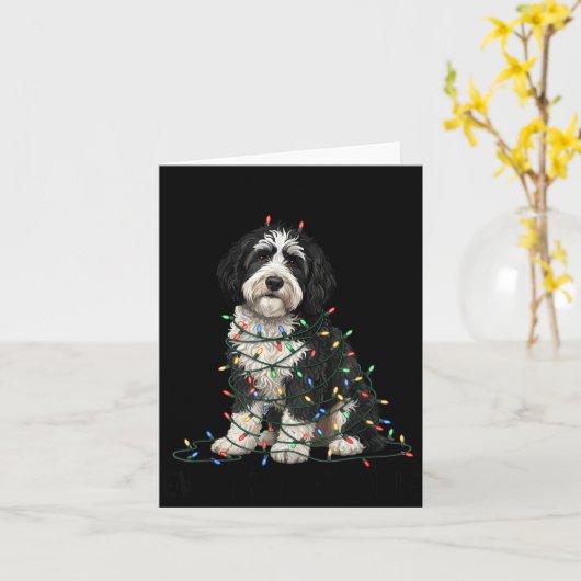 Sheepadoodle Christmas I'm Fine Everything Is Fine Kaart (Gele Bloem)