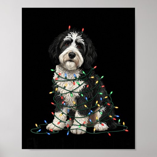 Sheepadoodle Christmas I'm Fine Everything Is Fine Poster (Voorkant)