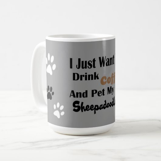 Sheepadoodle Coffee Mok (Voorkant links)