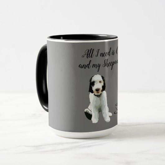 Sheepadoodle Coffee Mok (Voorkant links)