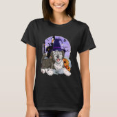 Sheepadoodle Dog Halloween Witch Pumpkin T-shirt (Voorkant)