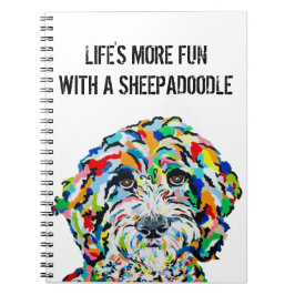 Sheepadoodle Dog Notitieboek 6,5 x 8,75 inch