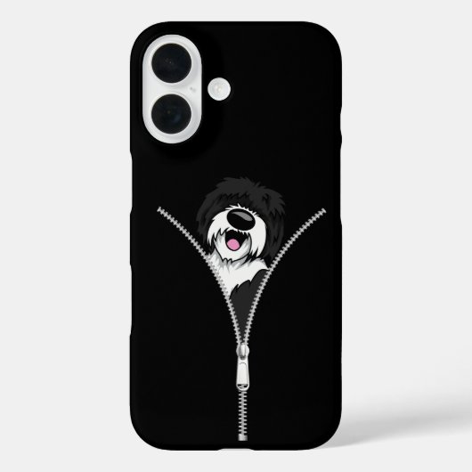 Sheepadoodle Dog Zipper Funny Puppy Dog Owner Case-Mate iPhone Case (Achterkant)