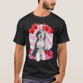 Sheepadoodle Heart Valentine Day Dog T-shirt (Voorkant)