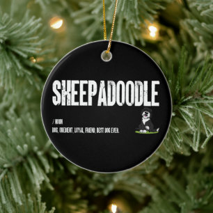 Sheepadoodle Hond Definitie, Doodle hond zelfstand Keramisch Ornament