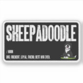 Sheepadoodle Hond Definitie, Doodle hond zelfstand Sticker (Voorkant)