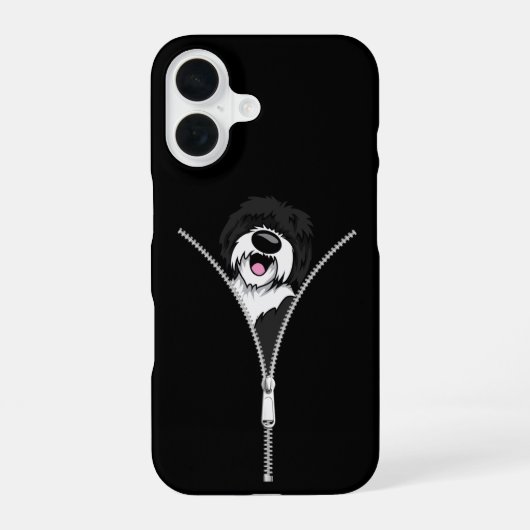 Sheepadoodle Hond Rits Fun Puppy Hondeneigenaar iPhone 16 Hoesje (Achterkant)