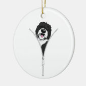 Sheepadoodle Hond Rits Fun Puppy Hondeneigenaar Keramisch Ornament (Links)