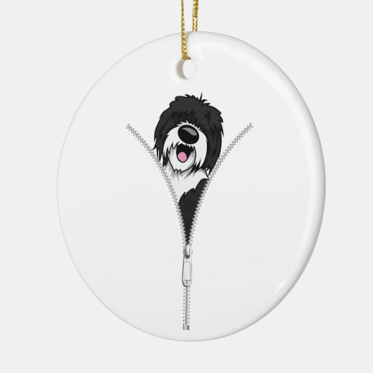 Sheepadoodle Hond Rits Fun Puppy Hondeneigenaar Keramisch Ornament (Links)