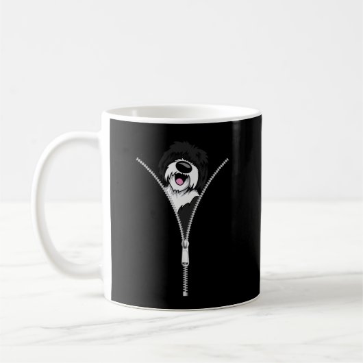 Sheepadoodle Hond Rits Grappige Puppy Hond Eigenaa Koffiemok (Links)