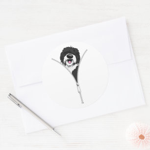 Sheepadoodle Hond Rits Grappige Puppy Hond Eigenaa Ronde Sticker