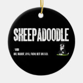 Sheepadoodle Honden Definitie, Doodle Hond Zelfsta Keramisch Ornament (Voorkant)