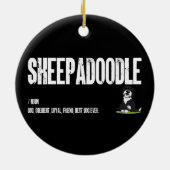 Sheepadoodle Honden Definitie, Doodle Hond Zelfsta Keramisch Ornament (Achterkant)