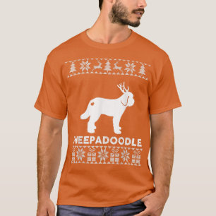 Sheepadoodle Hondenliefhebber Xmas Reindeer Ugly C T-shirt