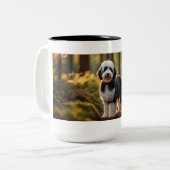 Sheepadoodle in bos Mok (Voorkant links)