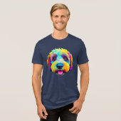 Sheepadoodle in kleur! Tri-Blend shirt (Voorkant volledig)