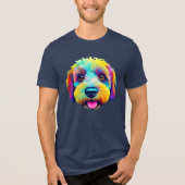 Sheepadoodle in kleur! Tri-Blend shirt (Voorkant)