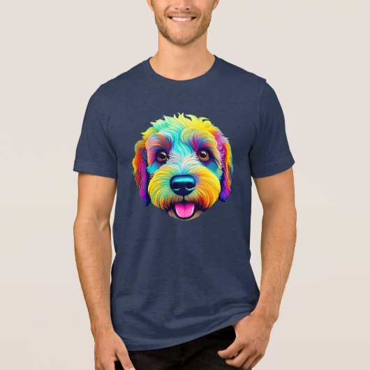 Sheepadoodle in kleur! Tri-Blend shirt (Voorkant)