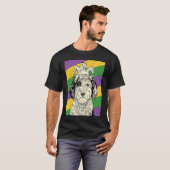Sheepadoodle Jester Mardi Gras Doodle Dog of Mam T-shirt (Voorkant volledig)