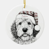 Sheepadoodle Kerstversiering Keramisch Ornament (Voorkant)