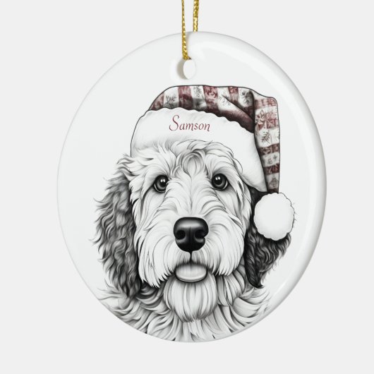 Sheepadoodle Kerstversiering Keramisch Ornament (Links)