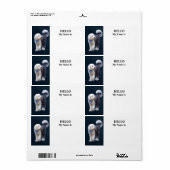 Sheepadoodle Met Blauwe Geruite Sjaal Etiket (Full Sheet)