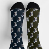 Sheepadoodle Met Blauwe Geruite Sjaal Sokken (Top)