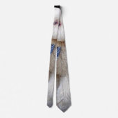 Sheepadoodle Met Blauwe Geruite Sjaal Stropdas (Achterkant)