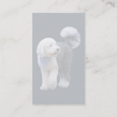 Sheepadoodle Met Blauwe Geruite Sjaal Visitekaartje (Achterkant)