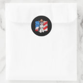 Sheepadoodle Patriotic Merica 4 juli Amerikaans Ronde Sticker (Tas)