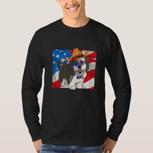 Sheepadoodle Patriotic Merica 4th Of July American T-shirt (Voorkant)