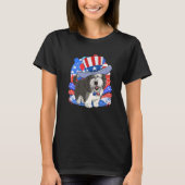 Sheepadoodle Patriotic oom Sam 4 juli Ameri T-shirt (Voorkant)