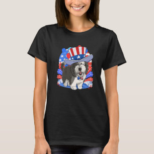 Sheepadoodle Patriotic oom Sam 4 juli Ameri T-shirt