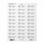 Sheepadoodle Verjaardagsfeestje Retouradres Etiket (Full Sheet)