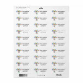 Sheepadoodle Verjaardagsfeestje Retouradres Etiket (Full Sheet)