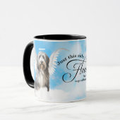 Sheepdog Angel in Heaven Personalized Memorial Mok (Voorkant links)