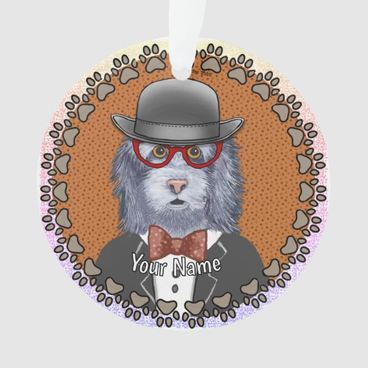 SheepDog Bril Ornament (voorkant)