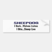 Sheepdog Bumpersticker (Voorkant)
