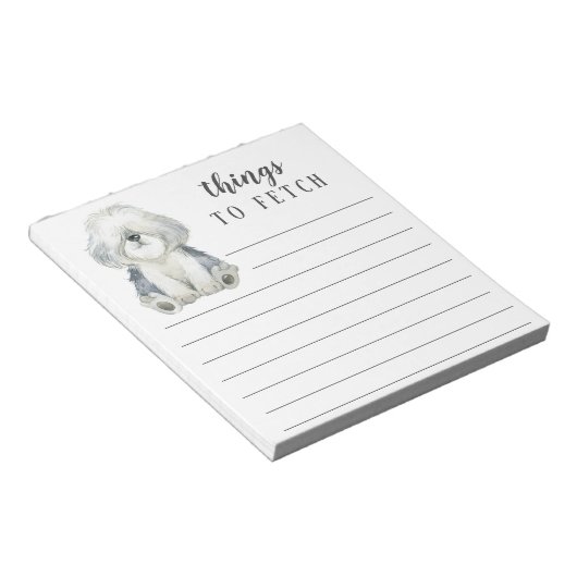 Sheepdog Dingen naar Fetch Notitieblok (Schuin)