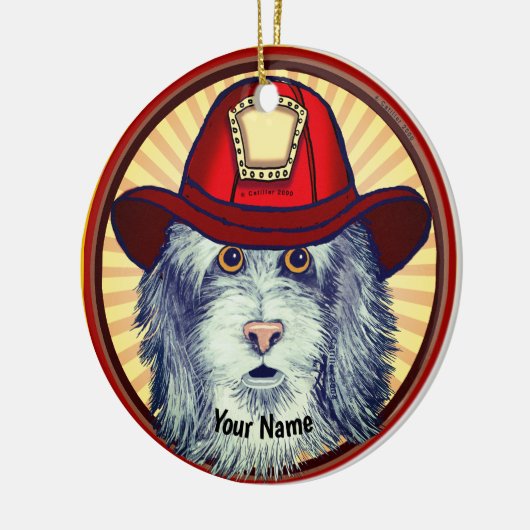 Sheepdog Firefighter ornament (Links)