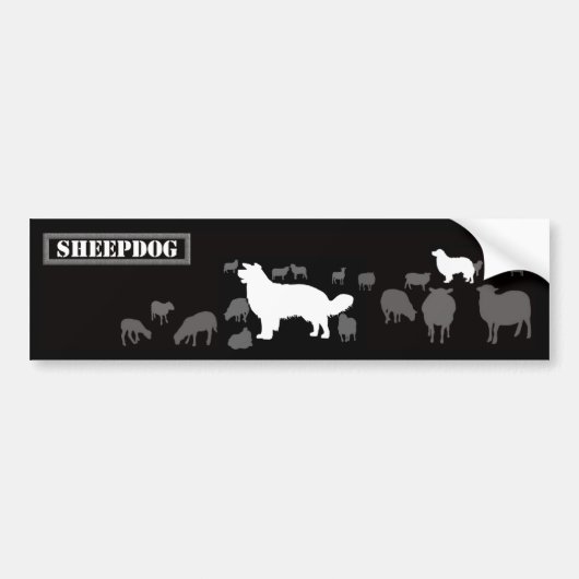 Sheepdog - long bumpersticker (Voorkant)