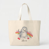 Sheepdog Love Grote Tote Bag (Voorkant)