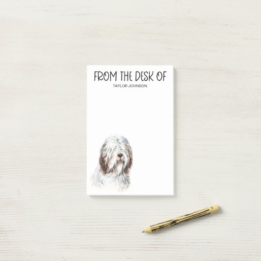 Sheepdog Lover Post-it Notes (Op bureau)